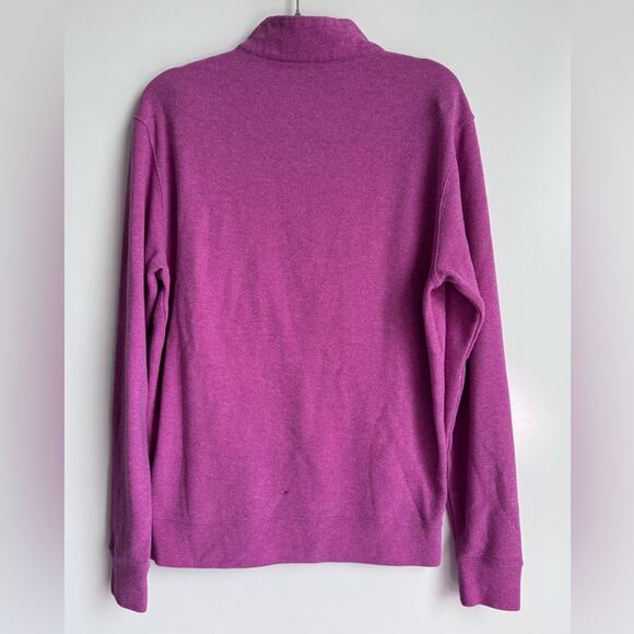 PETER MILLAR Tri Blend Melange Quarter Zip Dark Pink Mens Small Golf Tennis Date - Picture 4 of 9